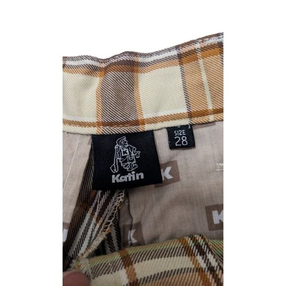 Karin Mens Size 28‎ Plaid Board Shorts Brown - Picture 4 of 8